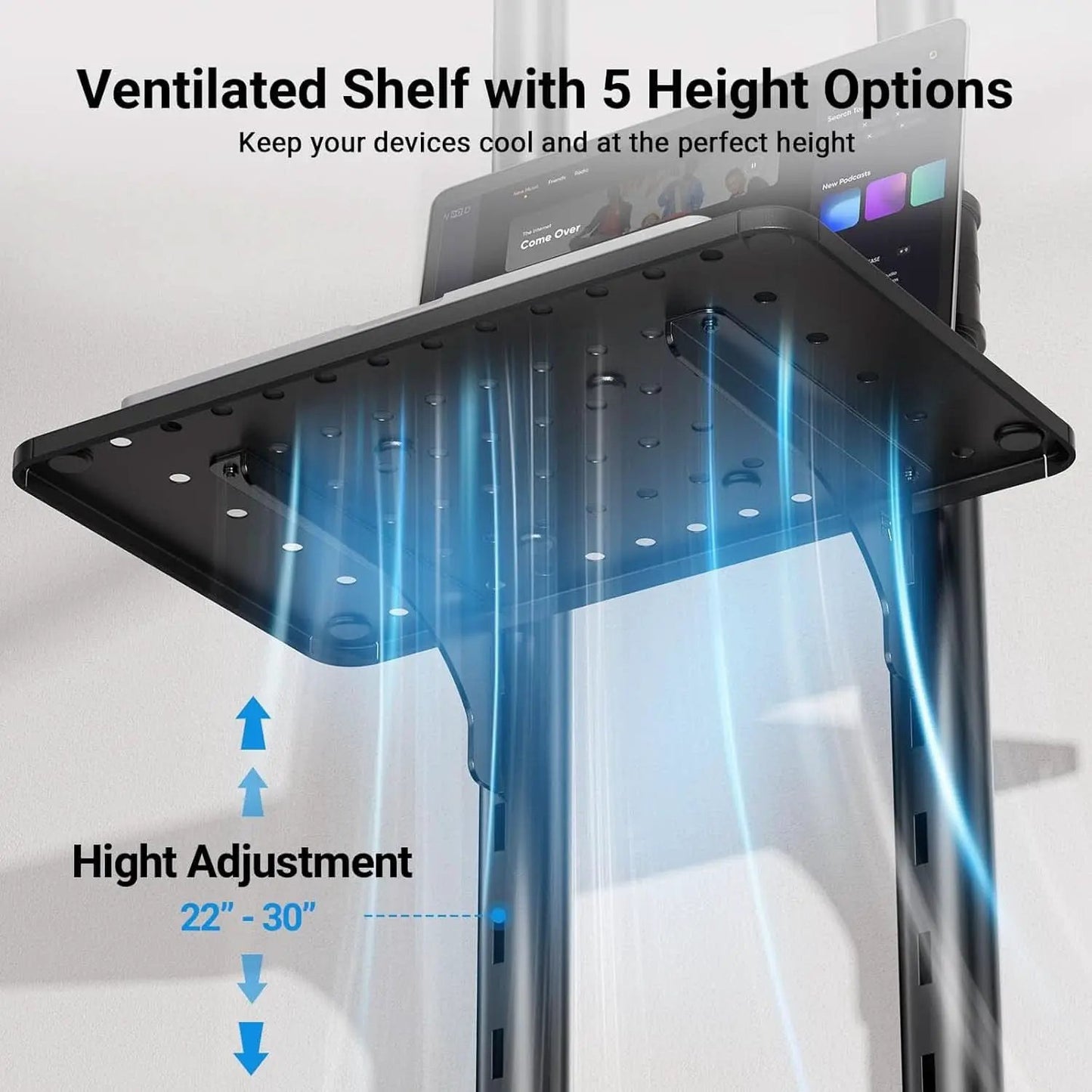 Rolling TV Stand Height Adjustable 32 To 83 Inch Screens from PriceLows™
