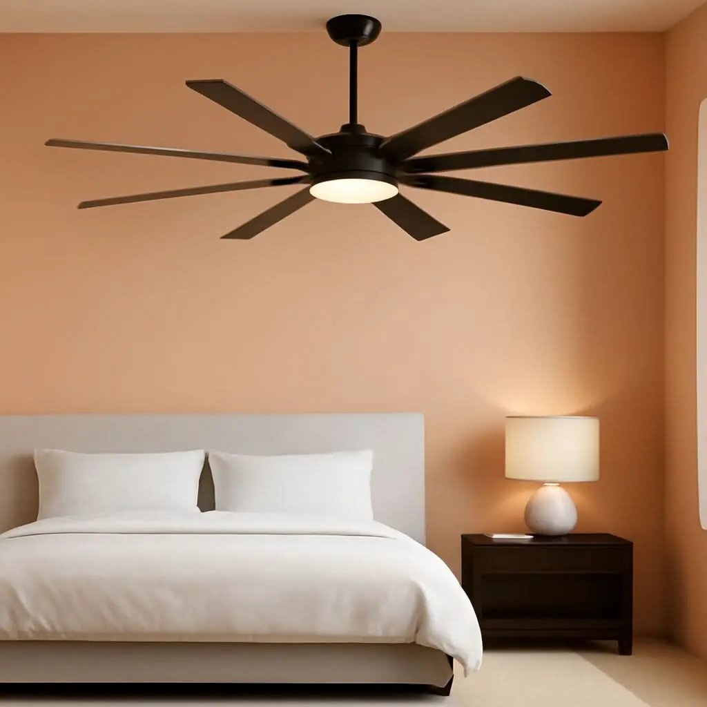 72 Inch Black Outdoor Ceiling Fan With Light And Remote from PriceLows™