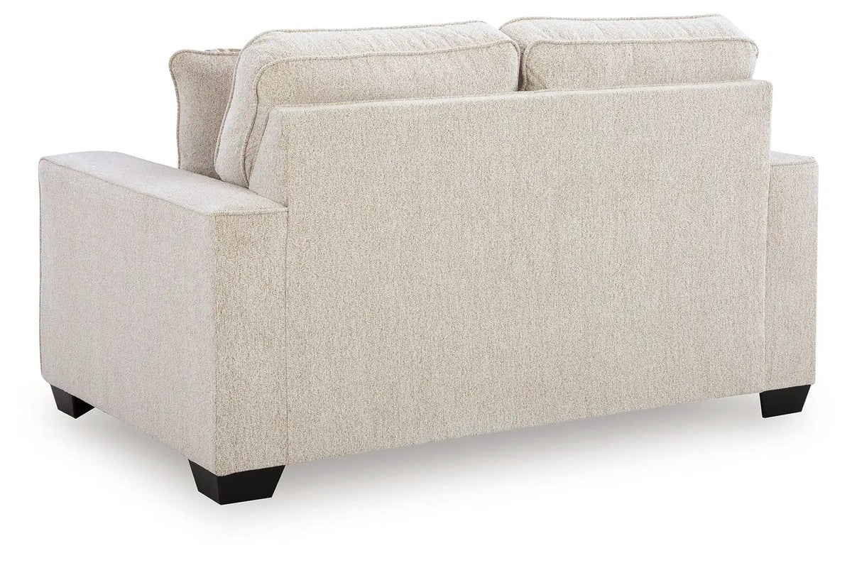 Loveseat | Track Arms | Transitional Style | Neutral Upholstery