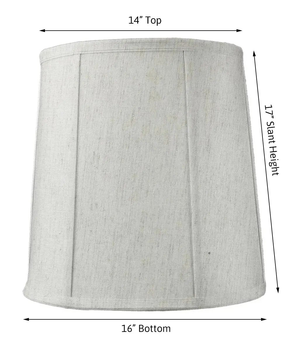 Tall Drum Lamp Shade | 14X16X17 Inch | Textured Oatmeal Fabric