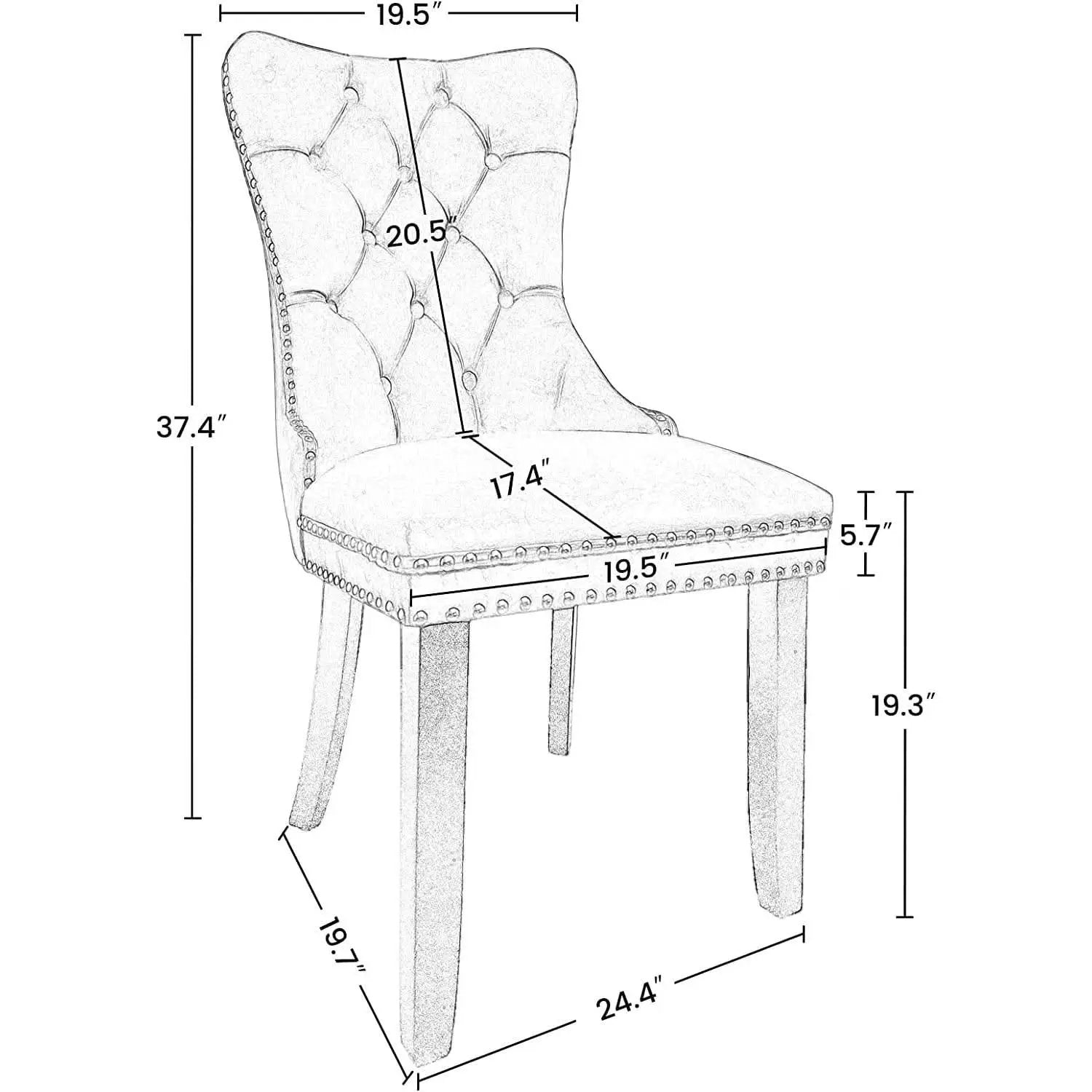 Solid Wood Dining Chairs With Nailhead Back Set Of 2 from PriceLows™