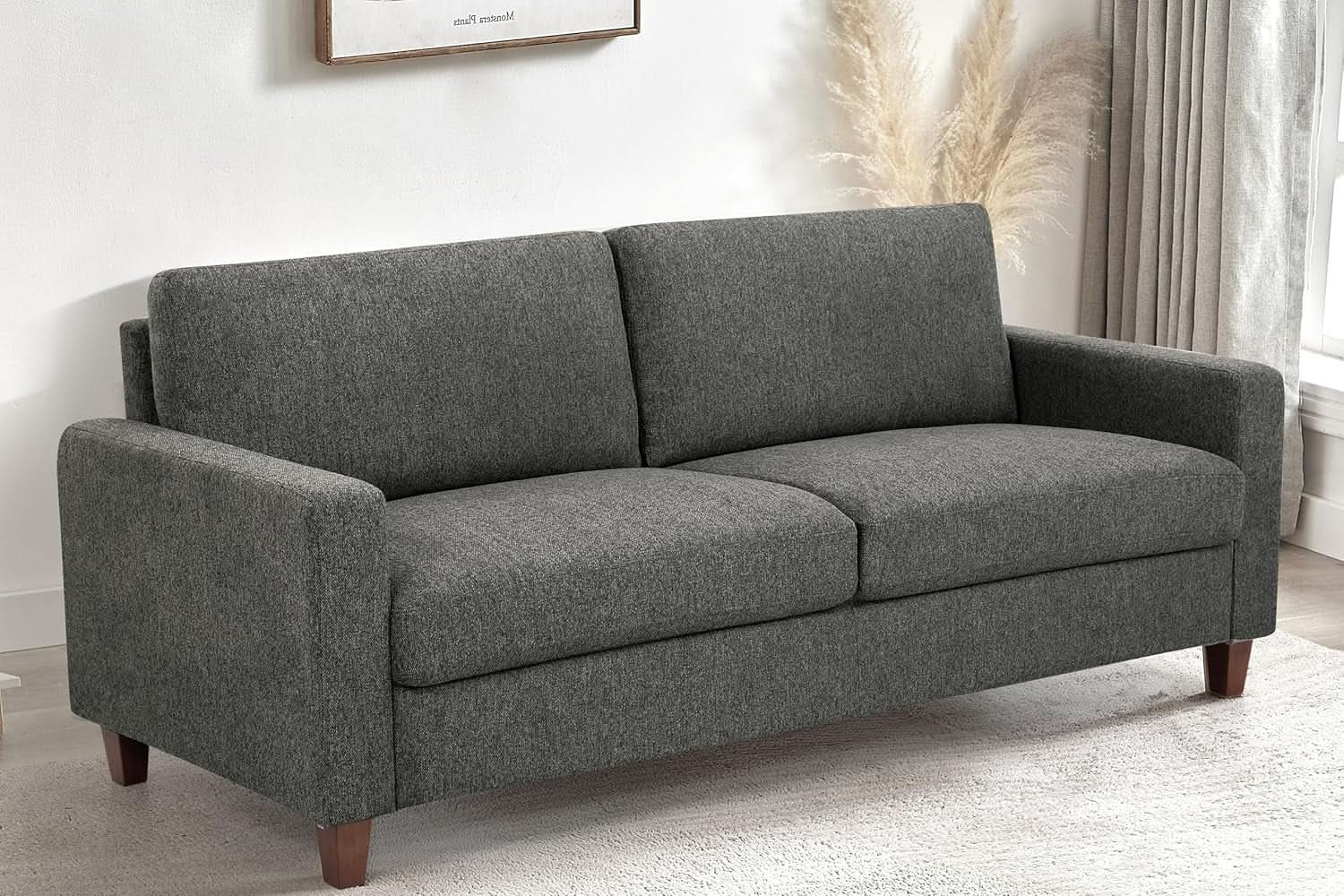 Miles 2 Piece Couch And Loveseat Set With Reversible Pillows Grey from PriceLows™