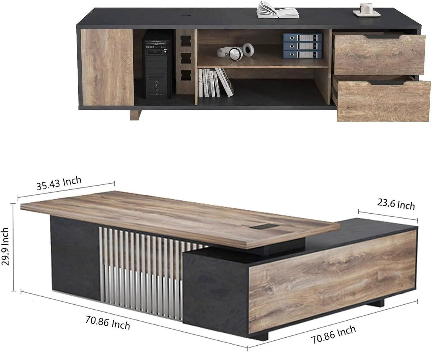 Spacious Executive Desk With Ample Storage Drawers from PriceLows™