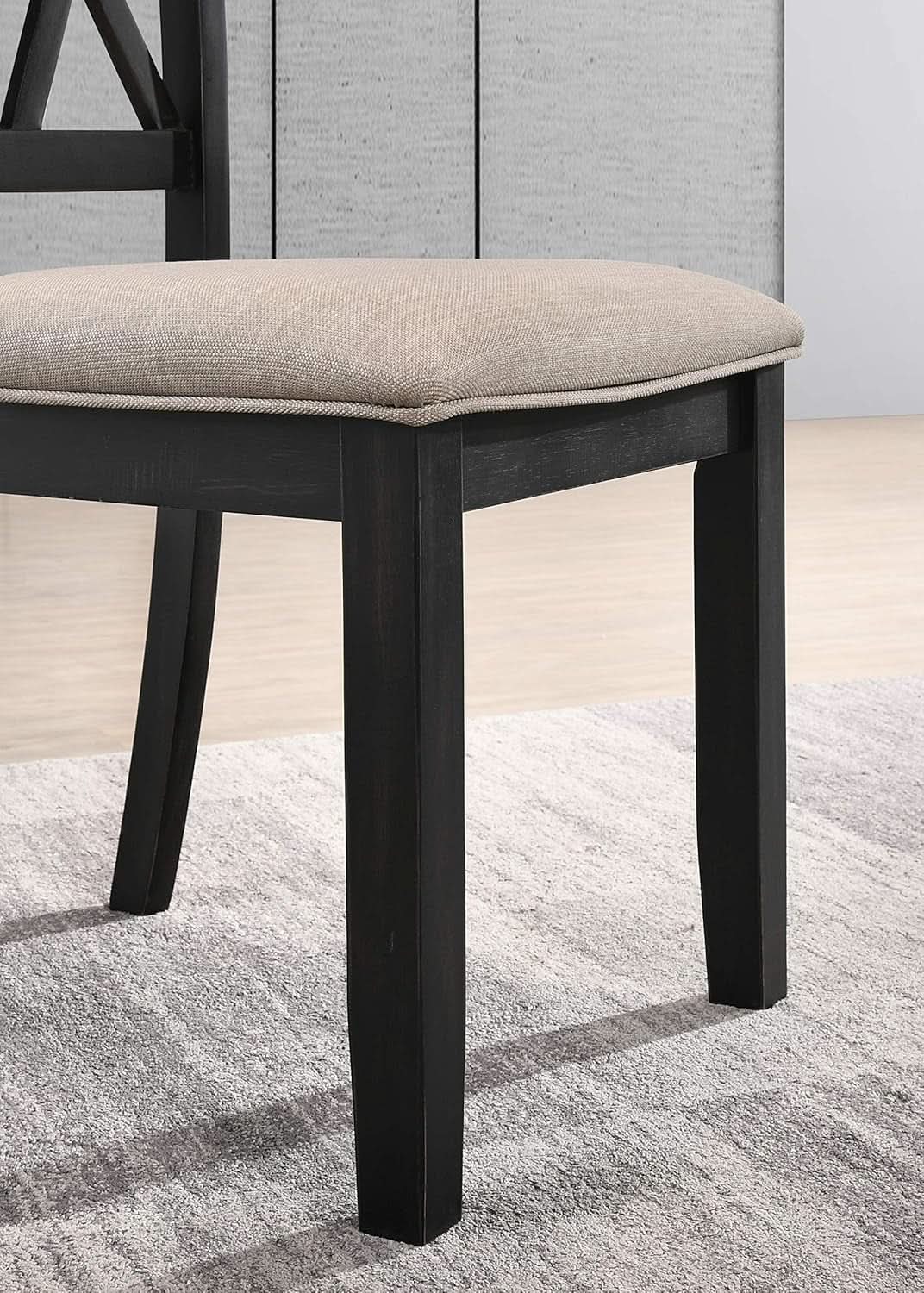 Windvale Black Cross Back Fabric Upholstered Dining Chair Set Of 2 from PriceLows™