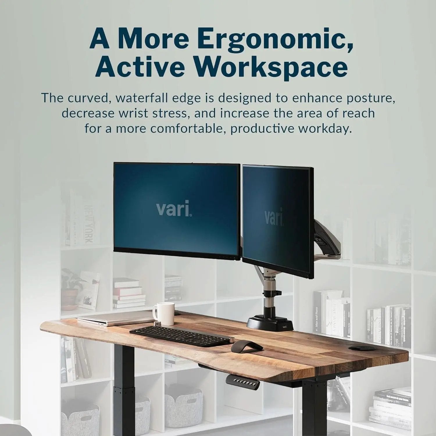 Electric Height Adjustable Standing Desk 54 By 26 Inches Reclaimed Wood from PriceLows™