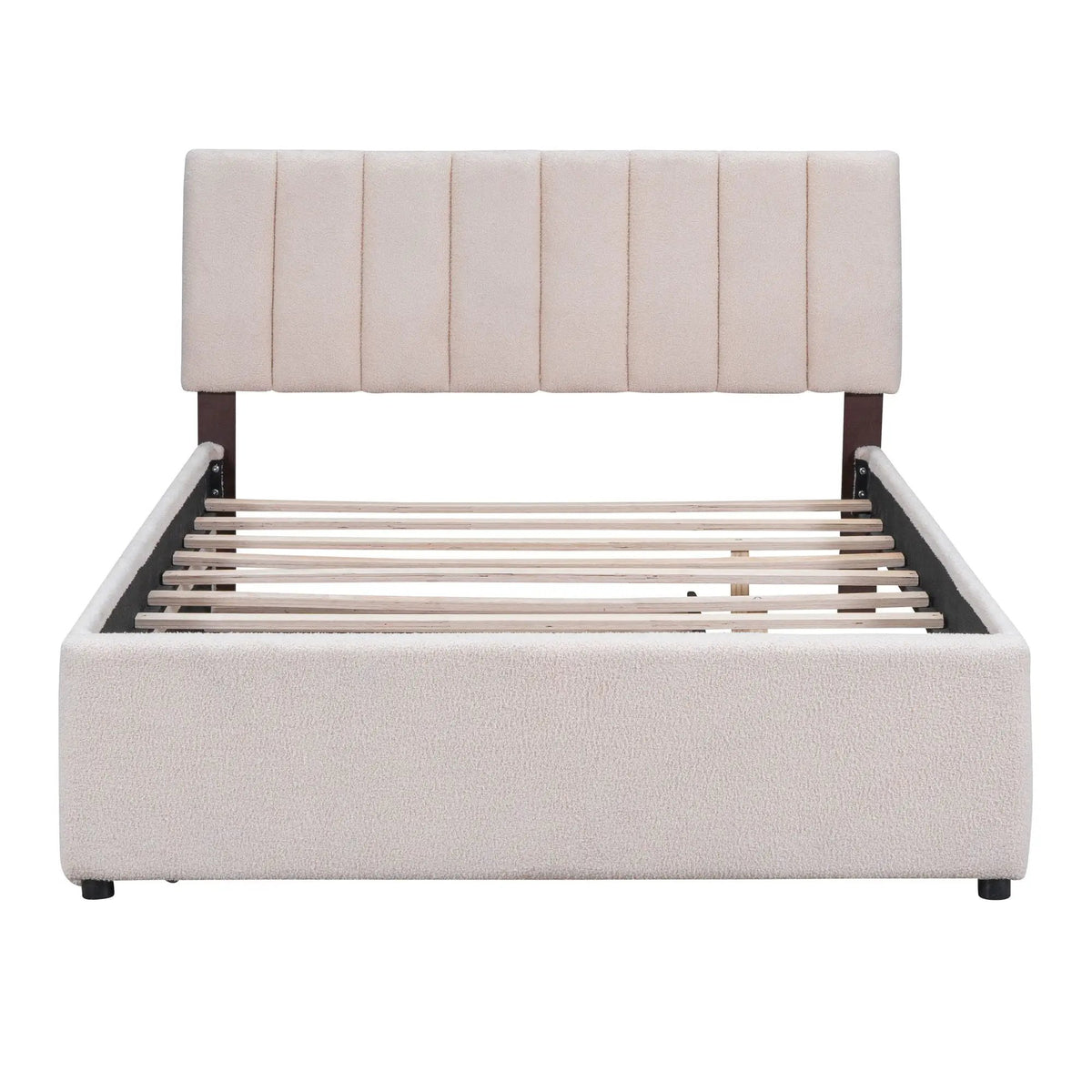 Upholstered Platform Bed | Trundle Included | Comfortable Design | 76 Inch Length