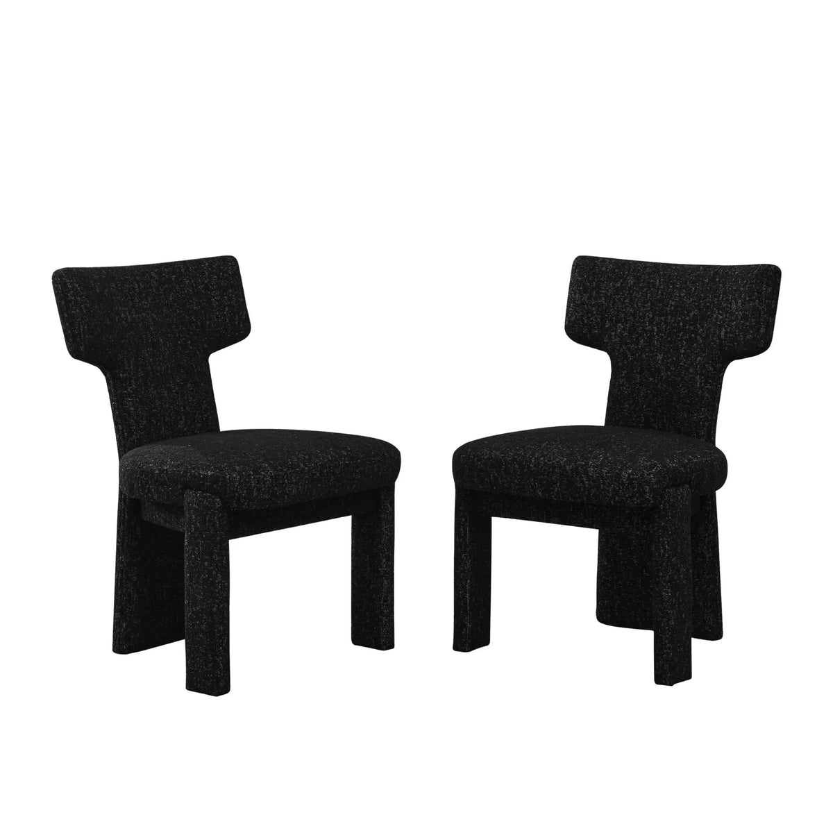 Armless Accent Chairs | Curved Back | Futuristic Design | Foam Padded Fabric