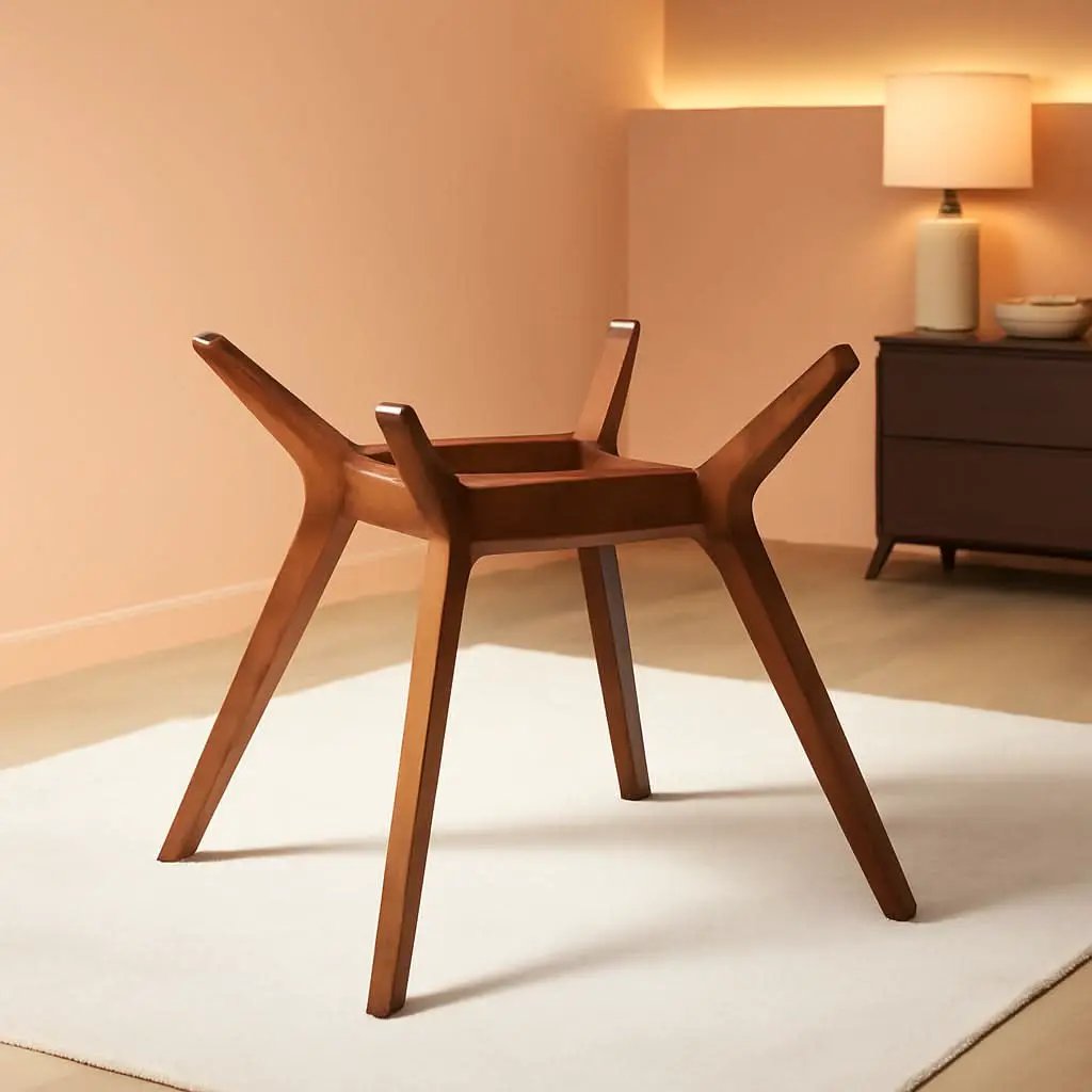 Paxton Mid Century Modern Dining Table Base Nutmeg Finish from PriceLows™