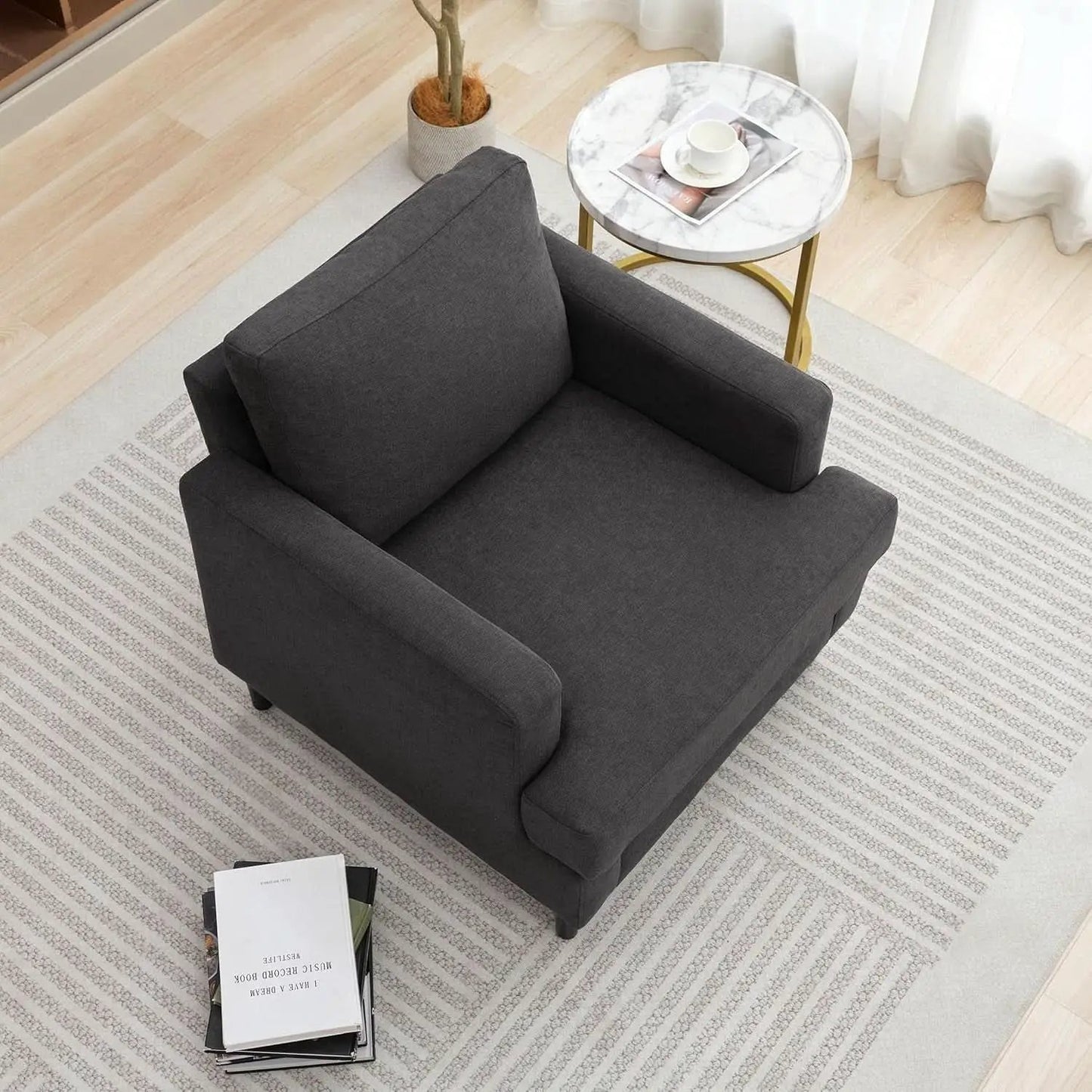 Mid Century Modern Premium Upholstered Armchair Grey from PriceLows™
