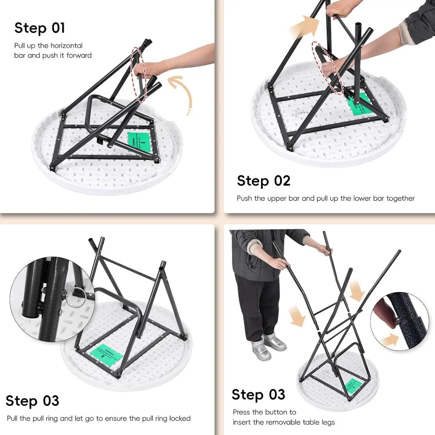 28In Ultra Portable Folding Bar Height Cocktail Table from PriceLows™