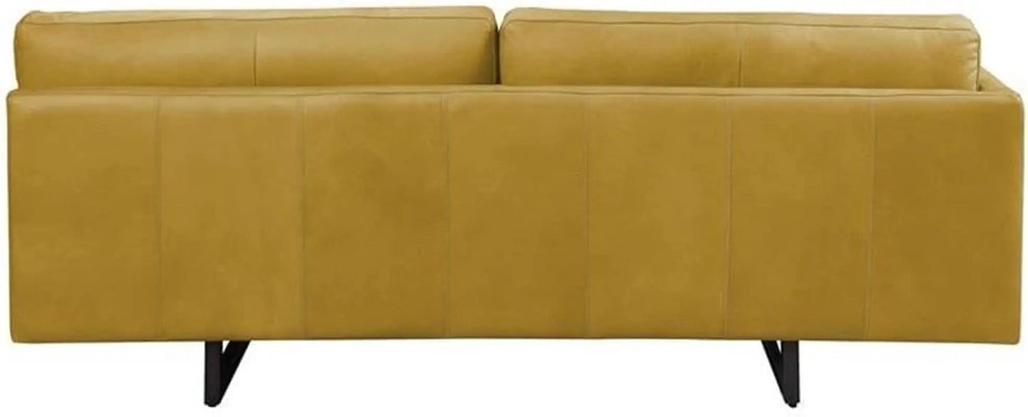 Radia Sofa With Pillow Yellow Turmeric Top Grain Leather from PriceLows™