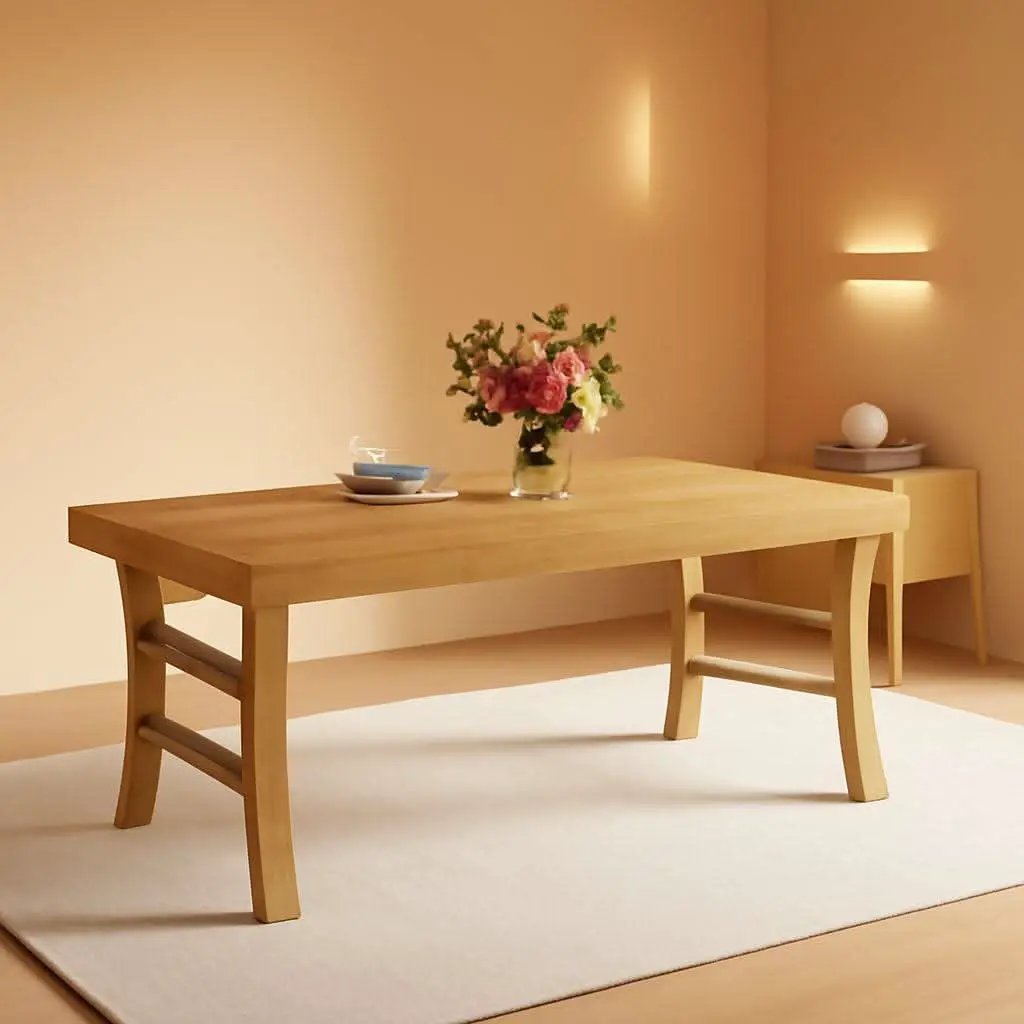 63 Inch Farmhouse Rectangular Wood Dining Table Kitchen from PriceLows™