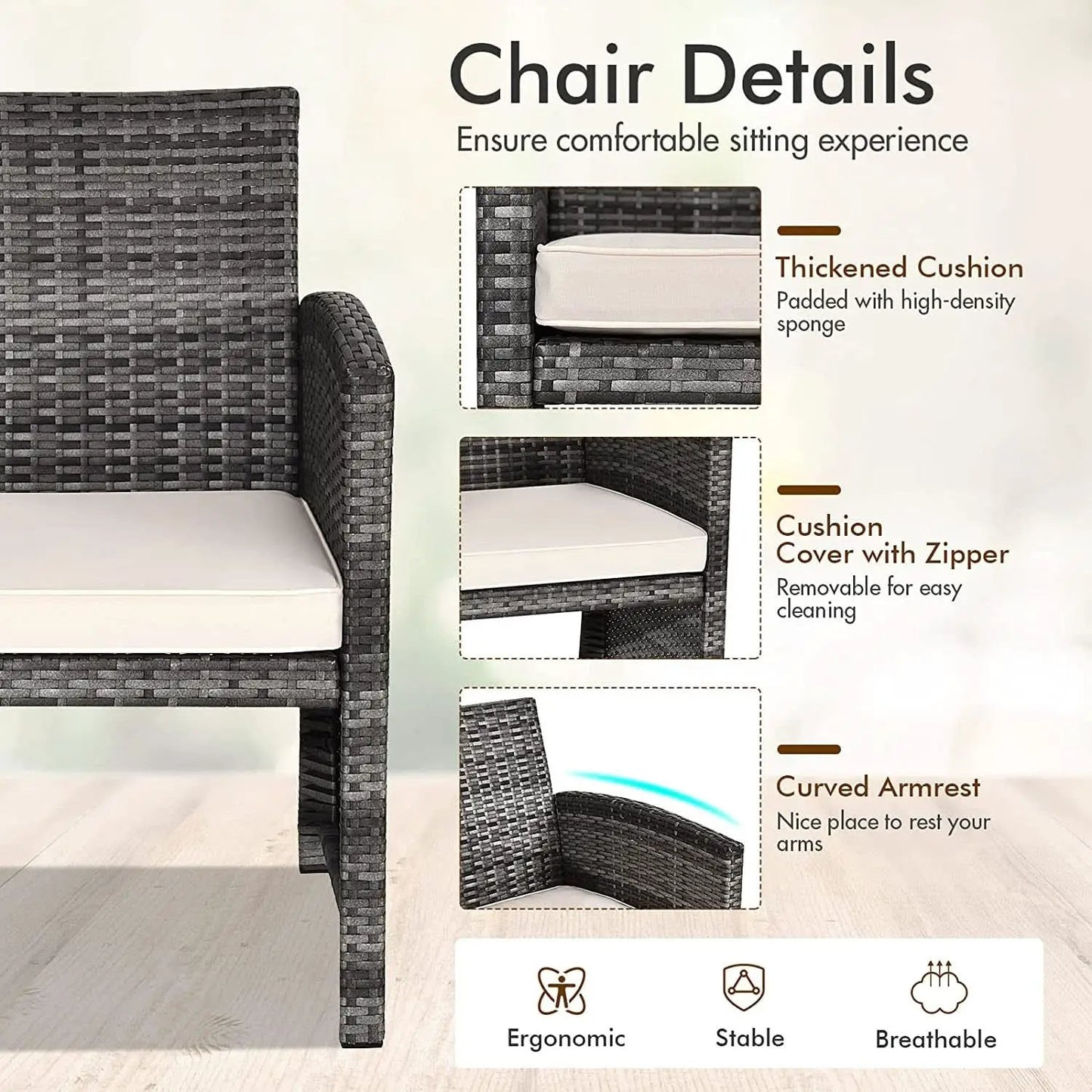 Weather Resistant Rattan Patio Furniture Set for Outdoors from PriceLows™