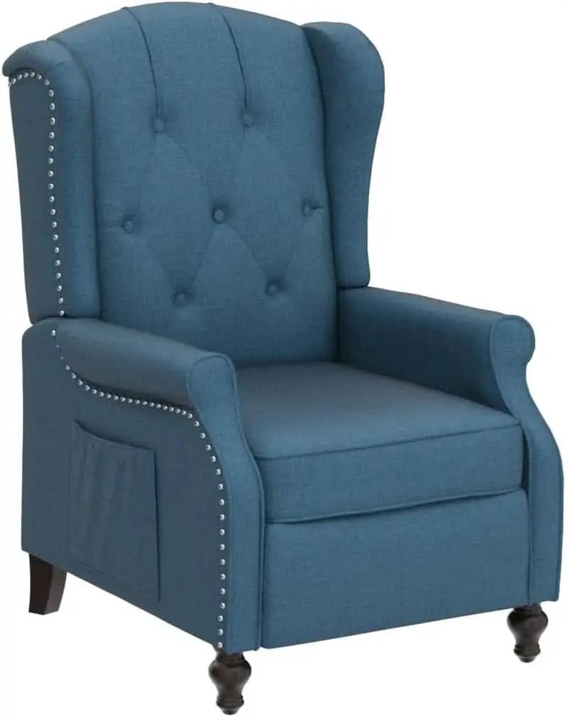 Wingback Recliner Chair With Massage And Heat Tufted Fabric from PriceLows™