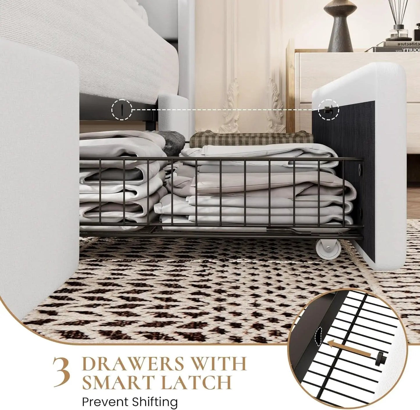 White Velvet Upholstered Bed Frame With USB Type C Ports from PriceLows™