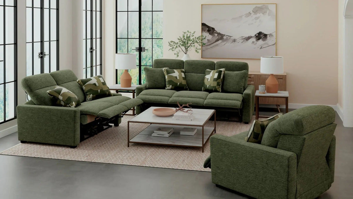 Ada Power Adjustable Headrest Power Reclining Loveseat | 64 x 46 x 40 in | Living Room Furniture | Moss