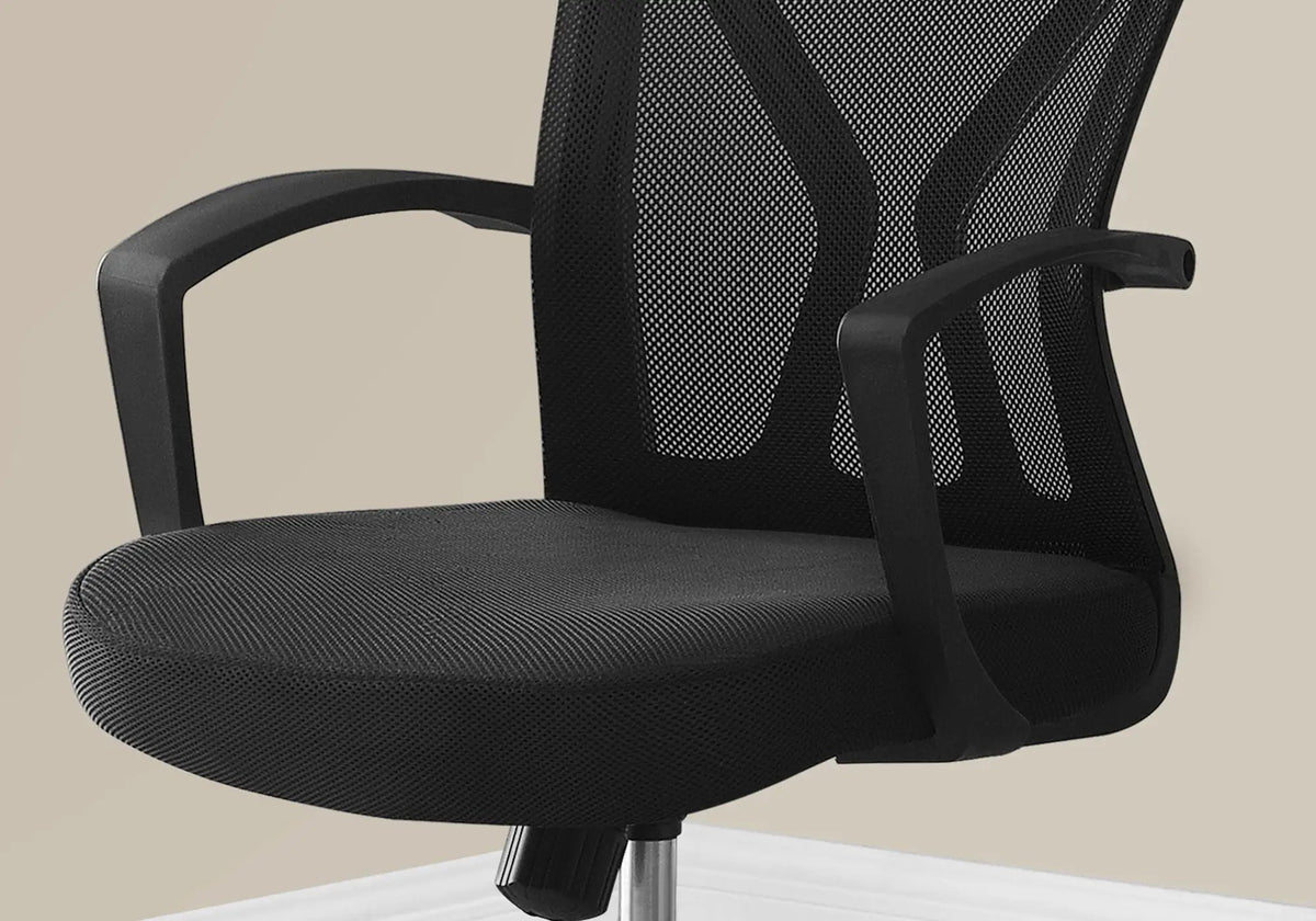 Mid-Back Office Chair | Adjustable Height Swivel | Curved Backrest | Breathable Fabric