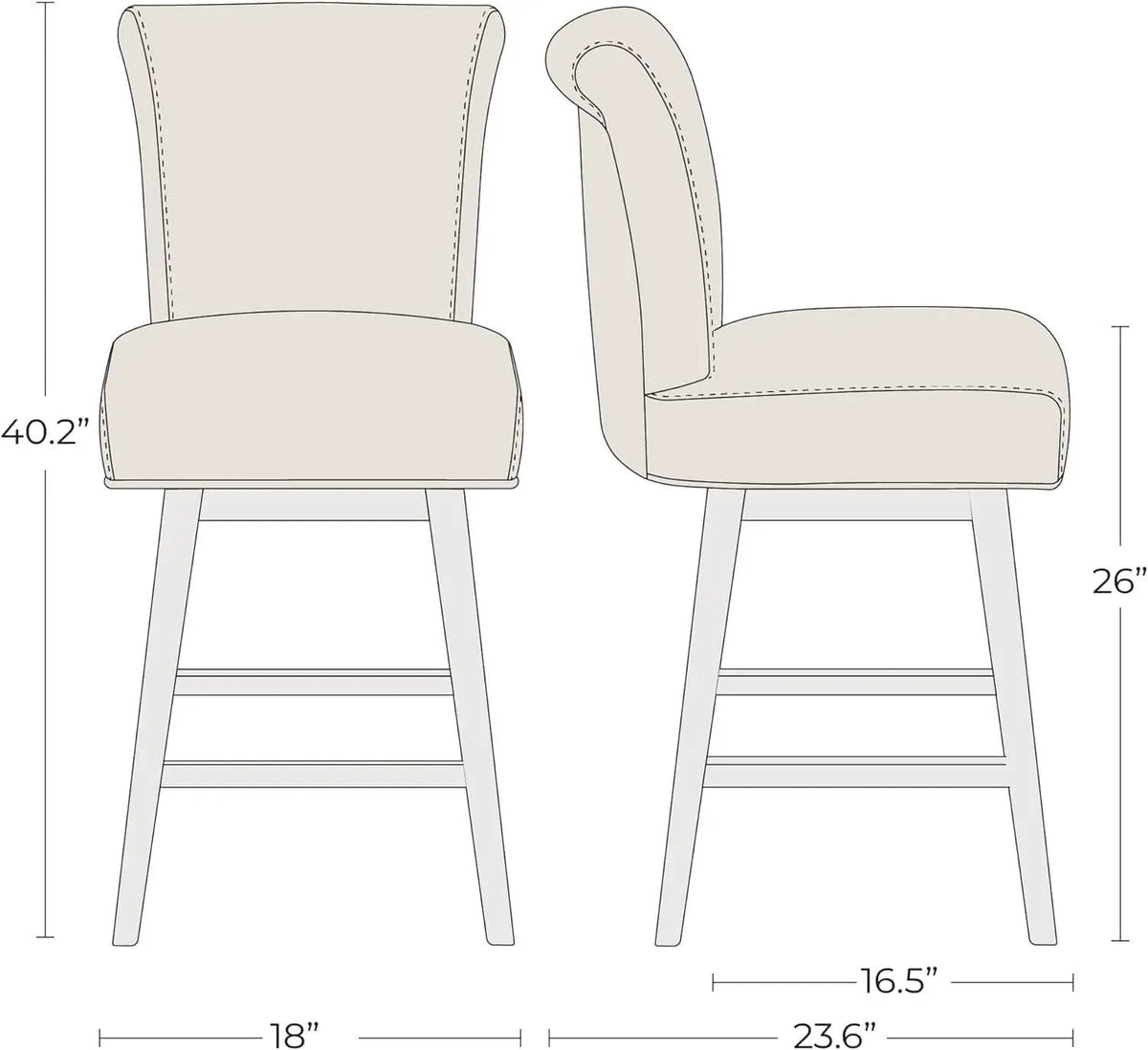 26 Inch Counter Height Swivel Bar Stools Set from PriceLows™