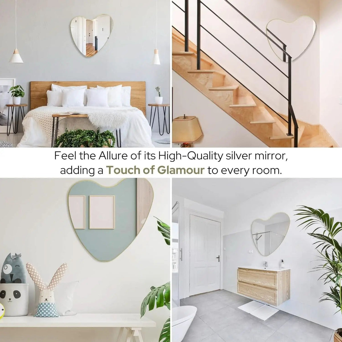 26 Inch Irregular Heart Wall Mirror For Home Decor from PriceLows™