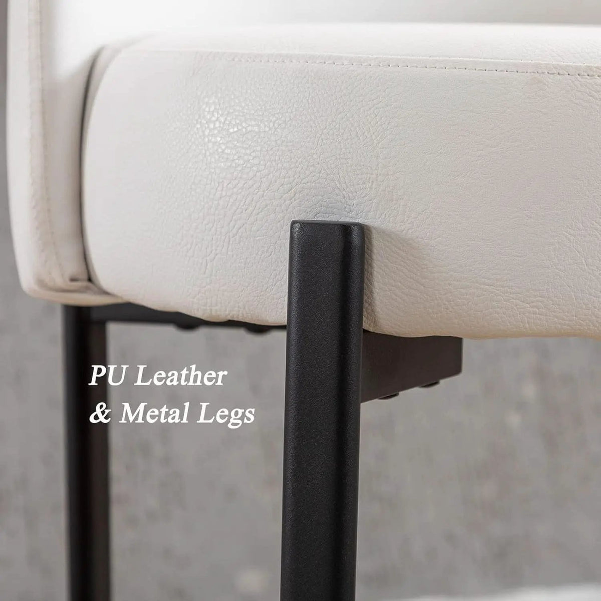 26 Inch Round Faux Leather Bar Stools Set Of 2 White from PriceLows™