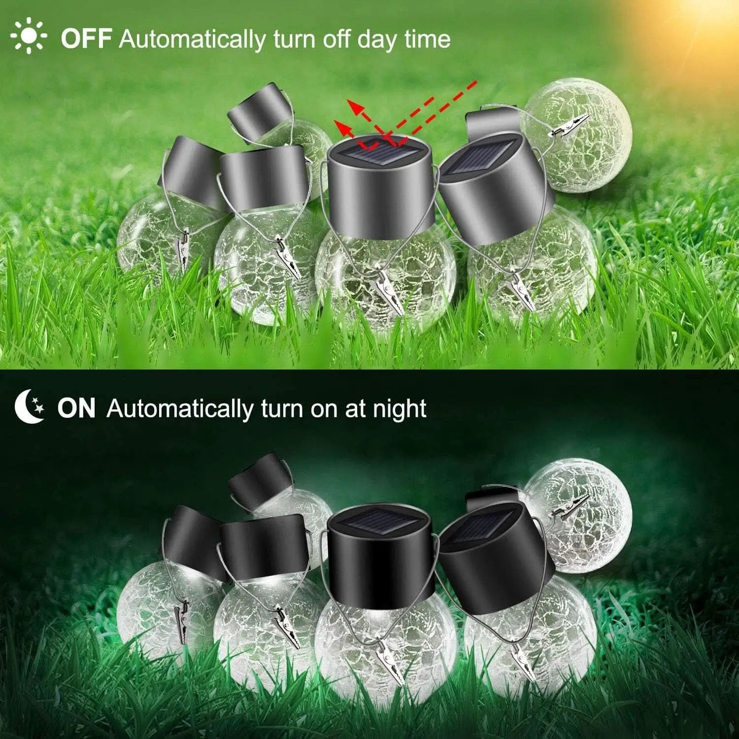 Solar Hanging Globe Lights Waterproof Cold White 24 Pack from PriceLows™