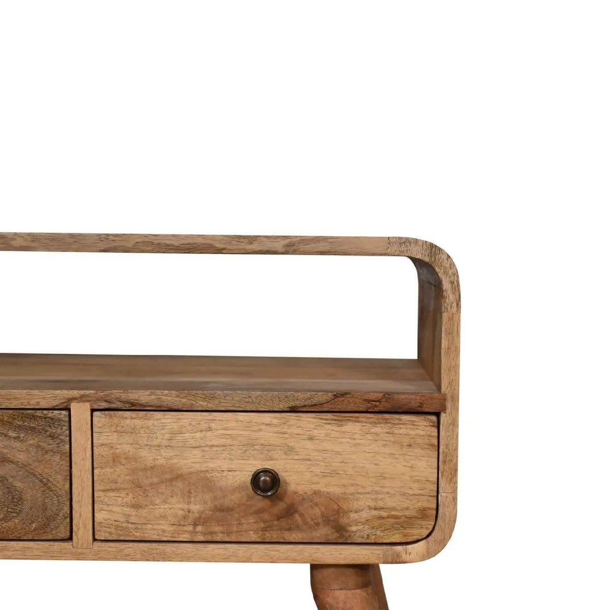 Mini Curved Media Unit - Media Chest | 23.62 x 11.81 x 17.72 in | Mango Wood | Oak