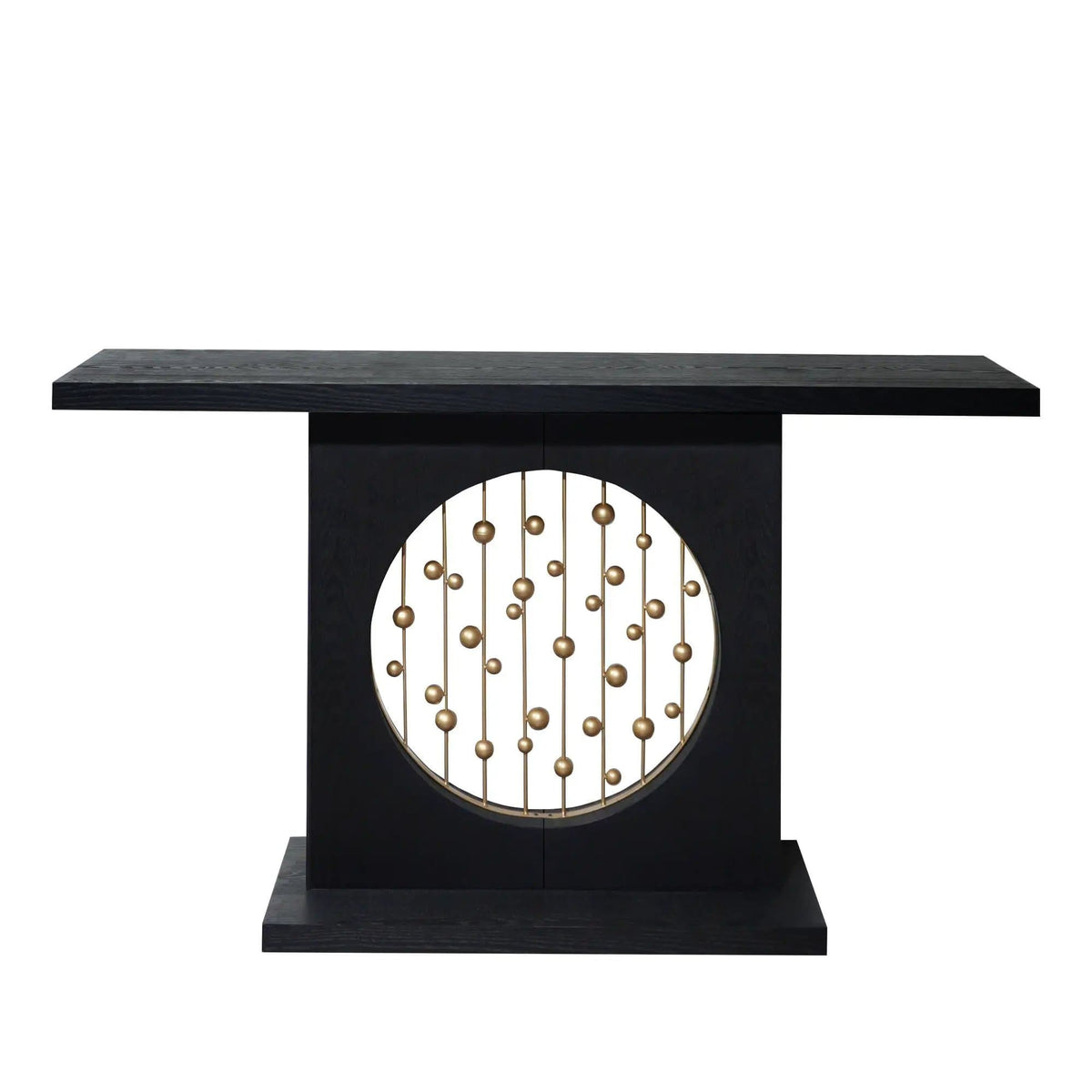 Console Table With Circular Art Decor For Living Room Multi | 56 x 14 x 32.3 in | Engineered Wood & Metal | Living Room