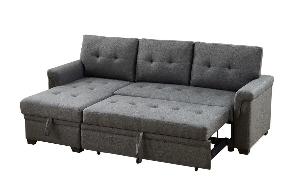 Sierra Reversible Sleeper Sectional Sofa With Storage Chaise | 2 Pieces | Living Room Furniture | Living Room