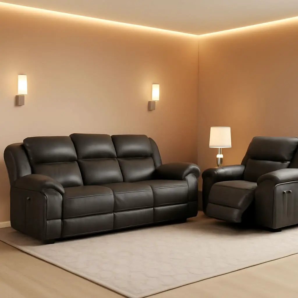Recife 2-Piece Reclining Living Room Sofa Set Chocolate from PriceLows™