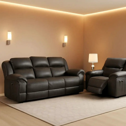 Recife 2-Piece Reclining Living Room Sofa Set Chocolate from PriceLows™