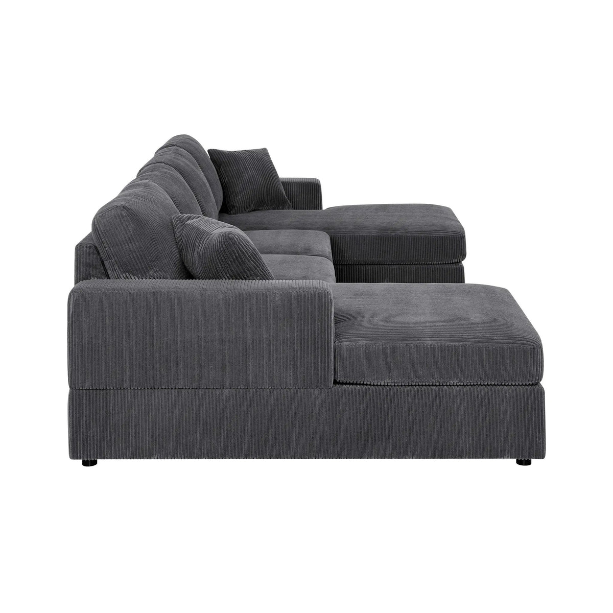 3 Piece Double Chaise Sectional Sofa | Seating For Four | Engineered Wood Frame | 120 Inch Width