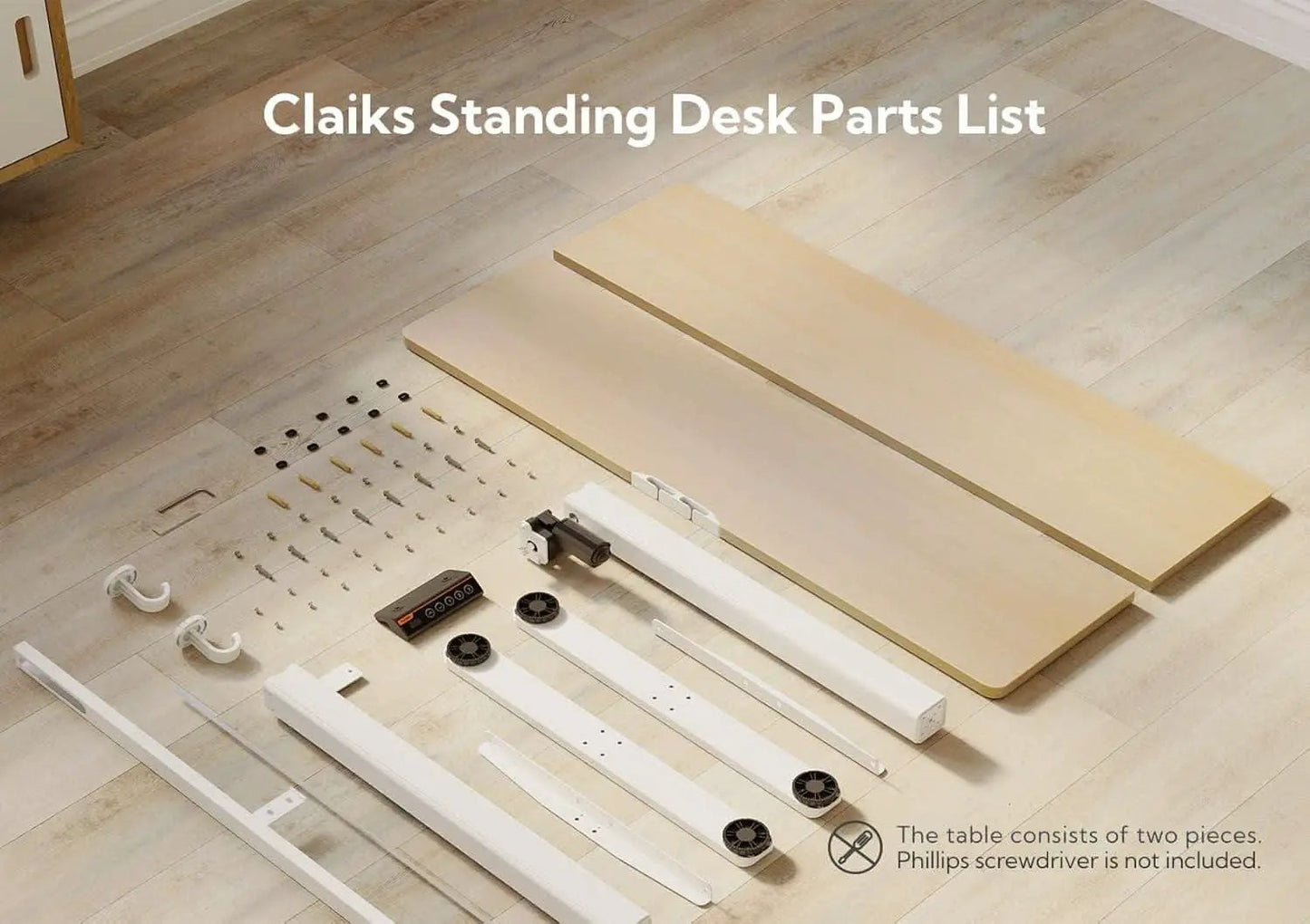 Electric Standing Desk 48X24 Inches White Height Adjustable from PriceLows™