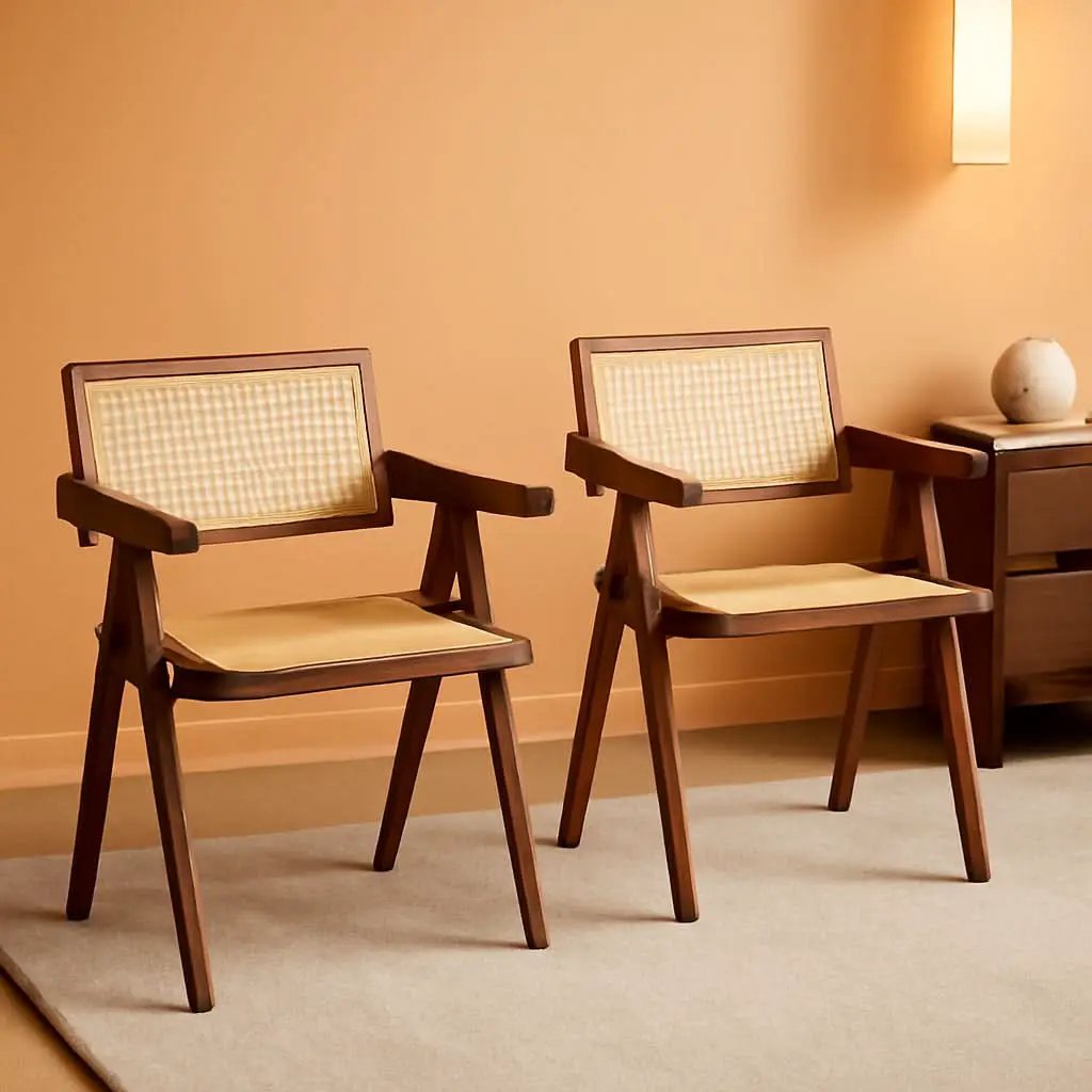 Brown Rattan Accent Chairs Set Of 2 For Indoor Outdoor Use from PriceLows™