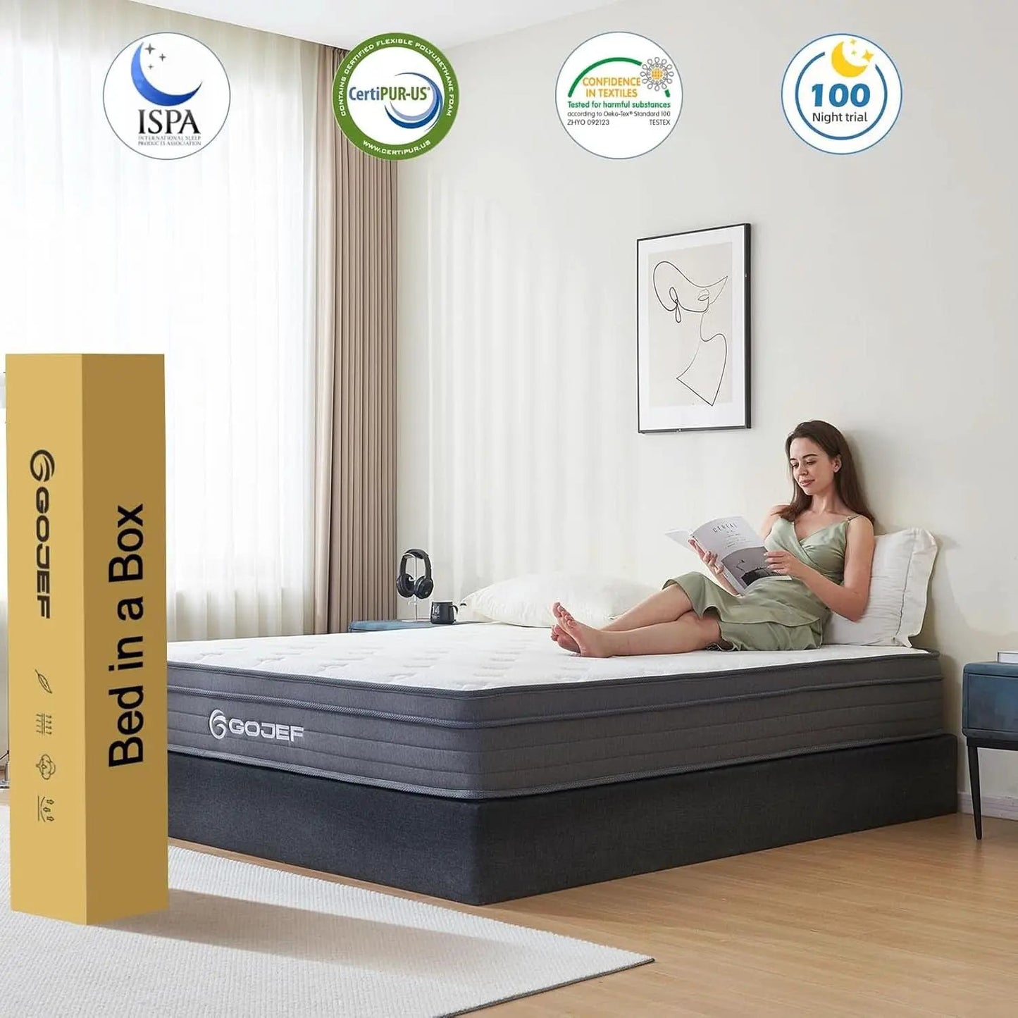 Queen 12 Inch Hybrid MemoryFoam Mattress PremiumGrade from PriceLows™