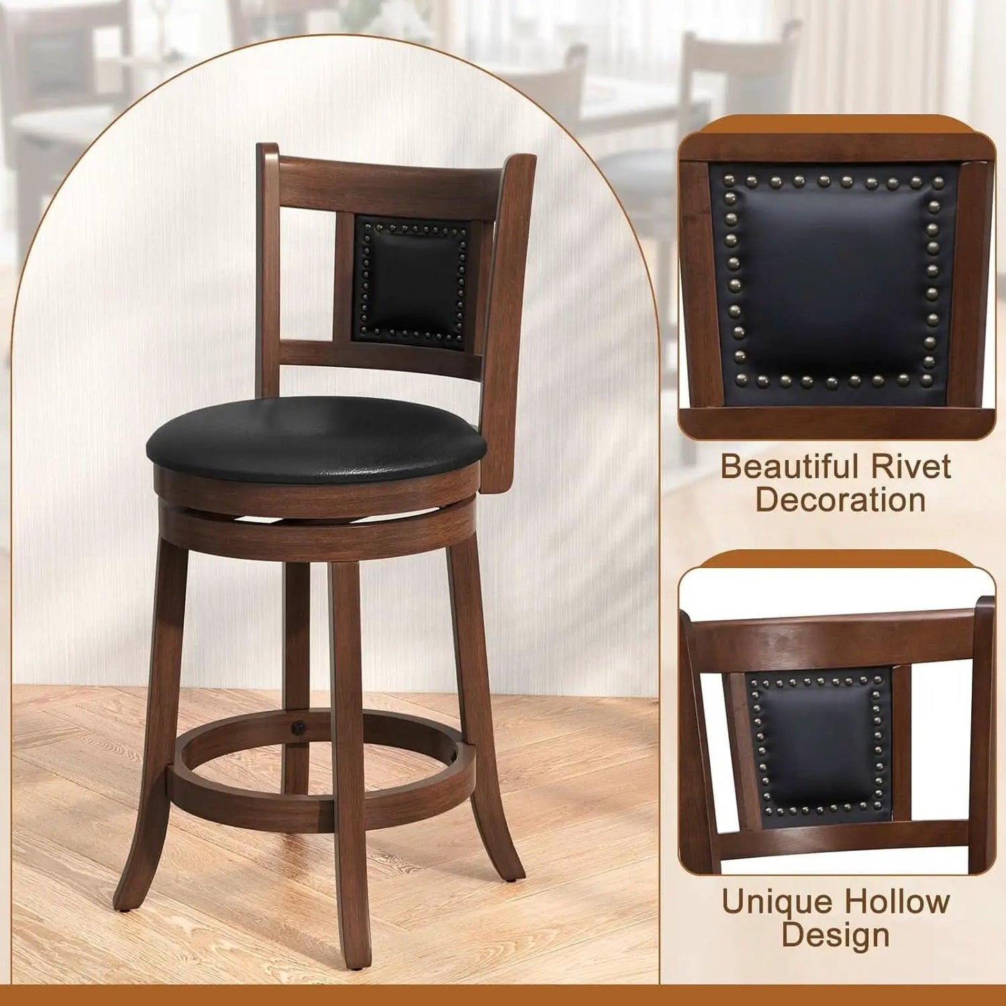 Ergonomic Swivel Bar Stools Set of Two from PriceLows™