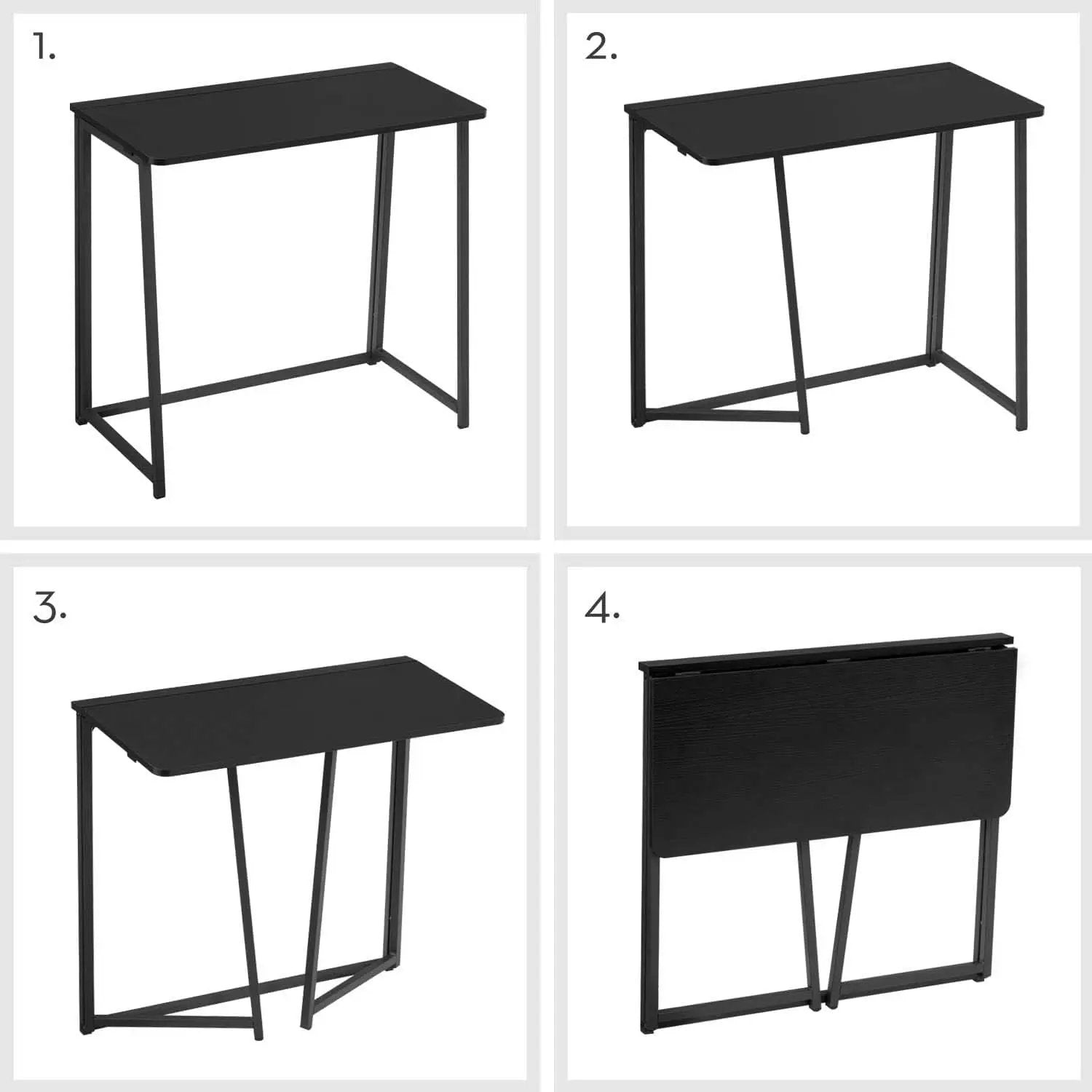 31.5 Inch Folding Computer Desk Black Space Saving from PriceLows™