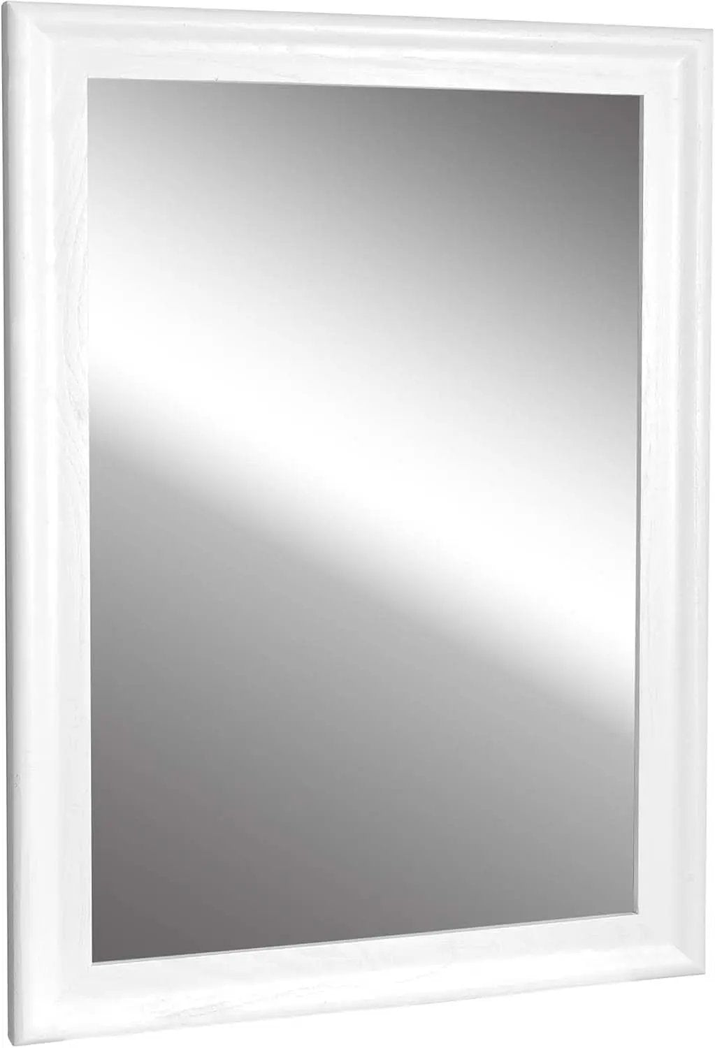 White Wood Wall Mirror 30 X 40 Inch Rectangle Rustic Vanity Mirror from PriceLows™