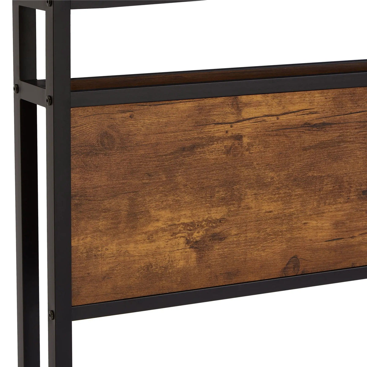 Metal Platform Bed Frame With Wooden Headboard And Footboard With USB Liner, LED | 2 Pieces | Metal | Bedroom