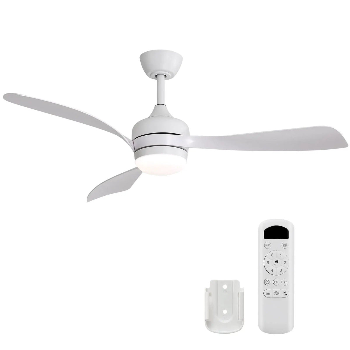 3-Blade Ceiling Fan | 52 Inch Span | Reversible DC Motor | Remote And 3 Downrods