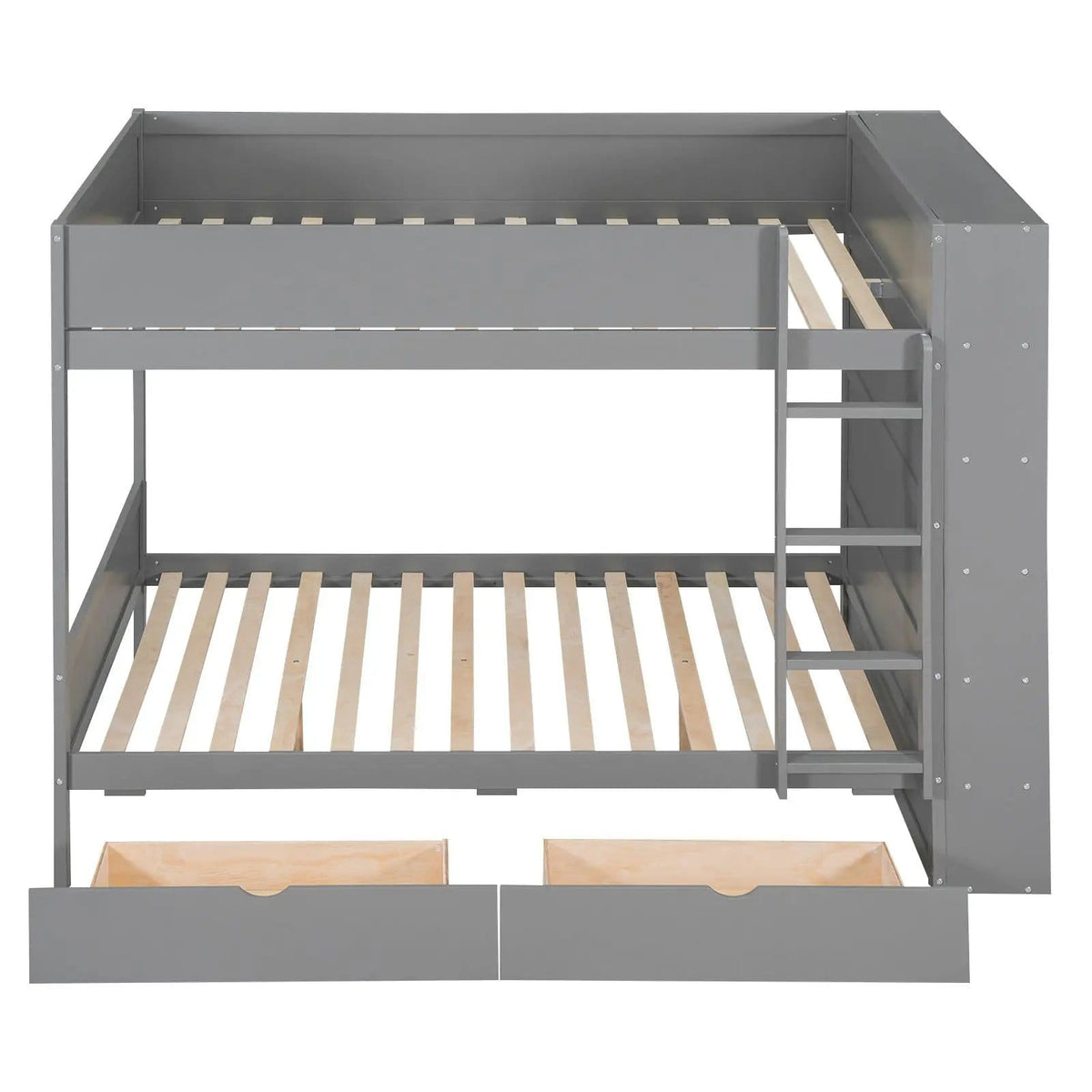 Bunk Bed With 2 Drawers And Multi Layer Cabinet | 2 Pieces | Pine Wood | Bedroom