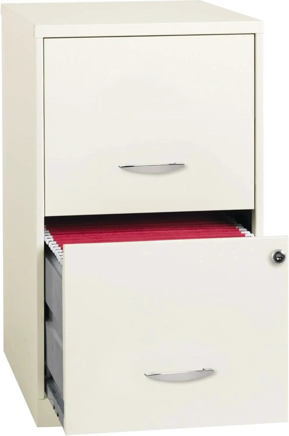 2-Drawer File Cabinet White 14.2 X 18 X 24.5 Inches Locking Drawers Steel Enamel from PriceLows™