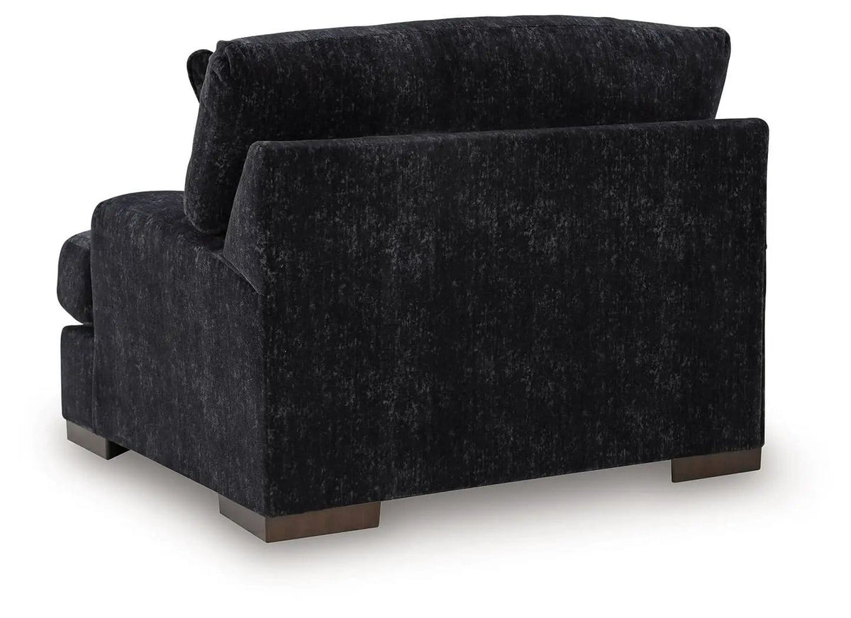 Whitmore Manor Chair And A Half | 50 x 45 x 41 in | Chenille & Wood | Black Pearl