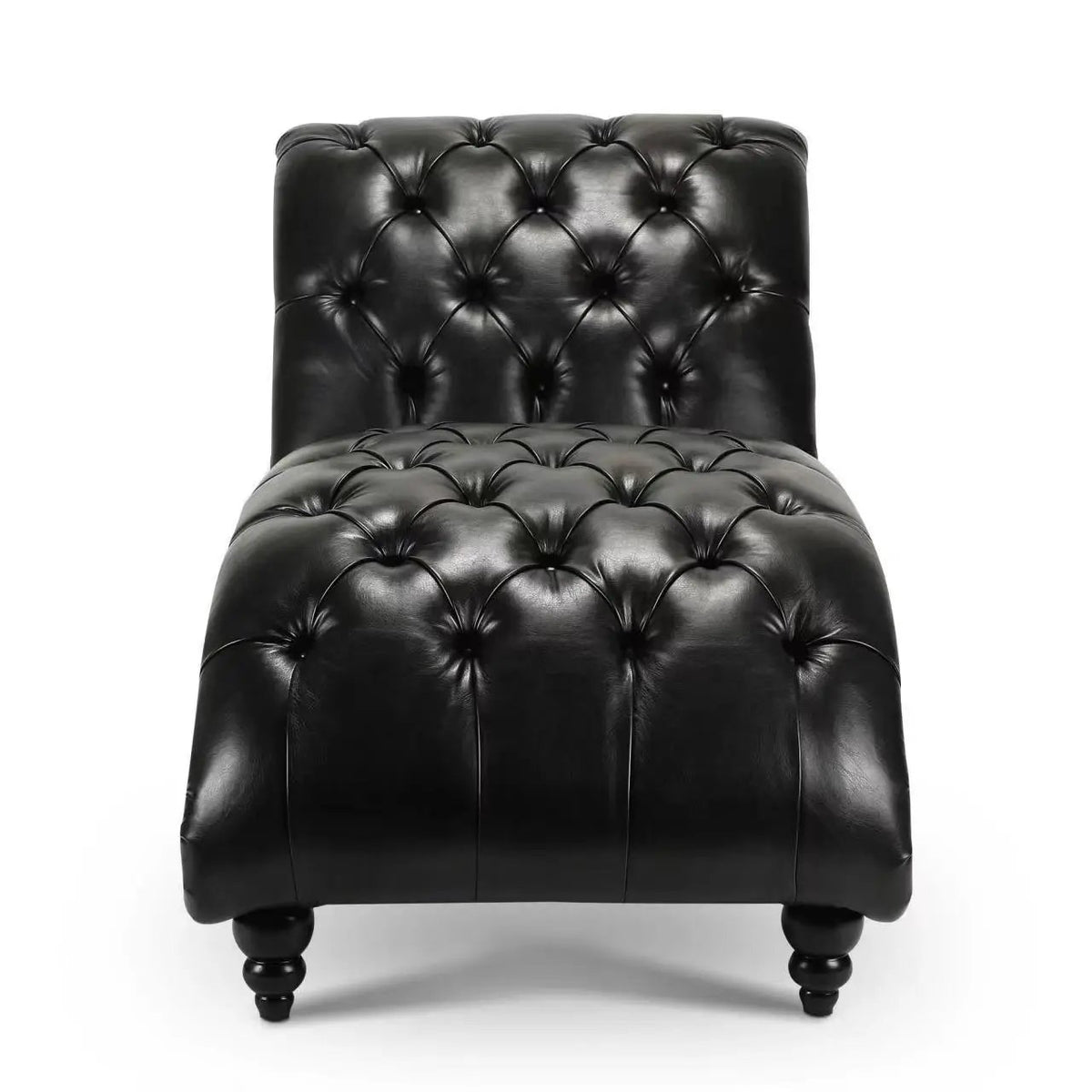 Tufted Armless Chaise Lounge | High Density Foam | Bubble Nail Trim