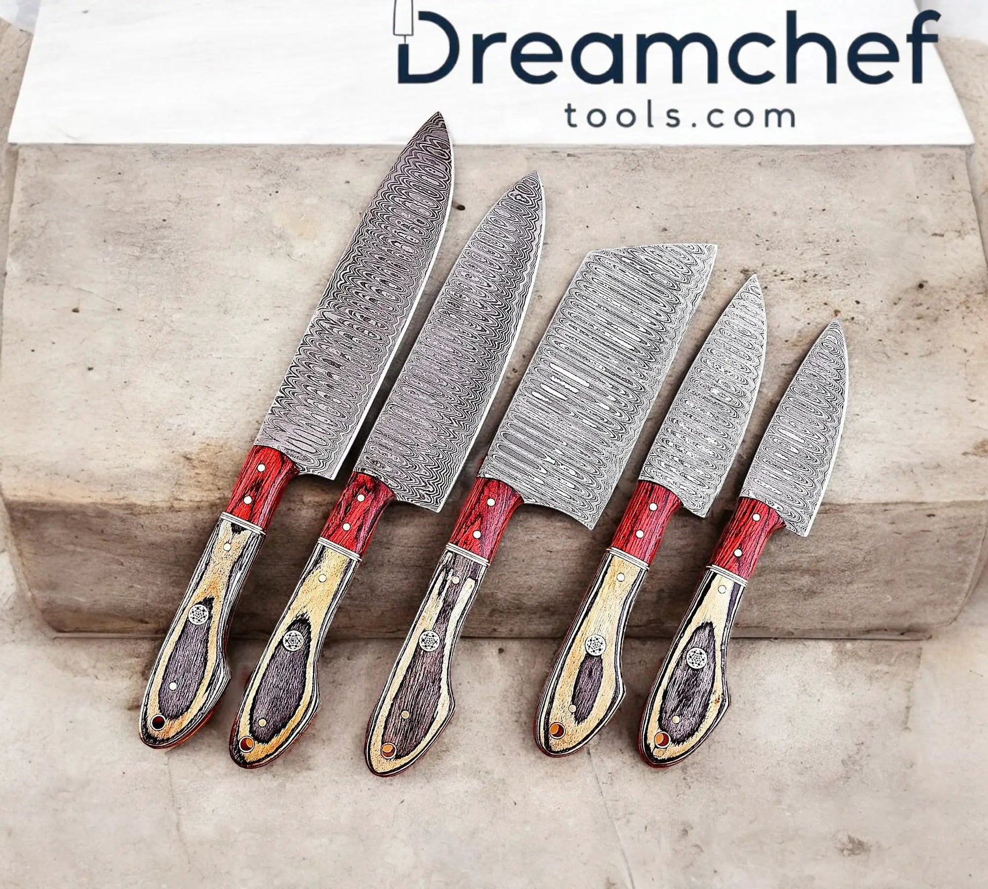 Best Japanese Kitchen Knives – 13” Handmade Damascus Steel Chef Knife with Pakkawood Handle & Leather Sheath from PriceLows™