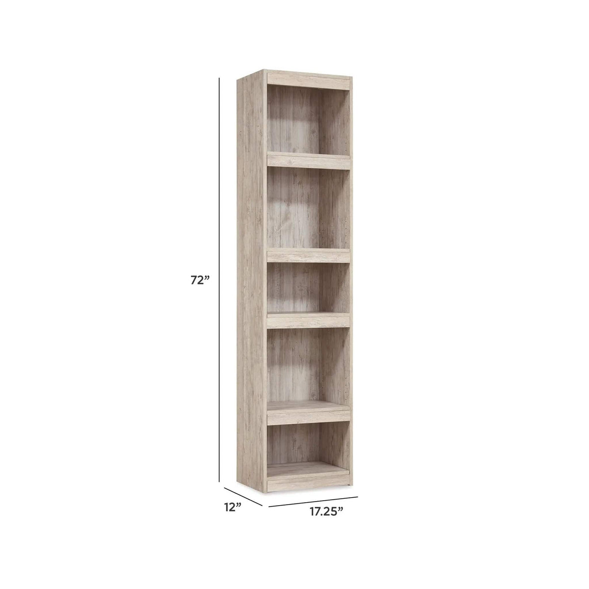 Willowton Pier 4 Shelves | 17.13 x 11.89 x 71.97 in | Engineered Wood & Mdf | Whitewash