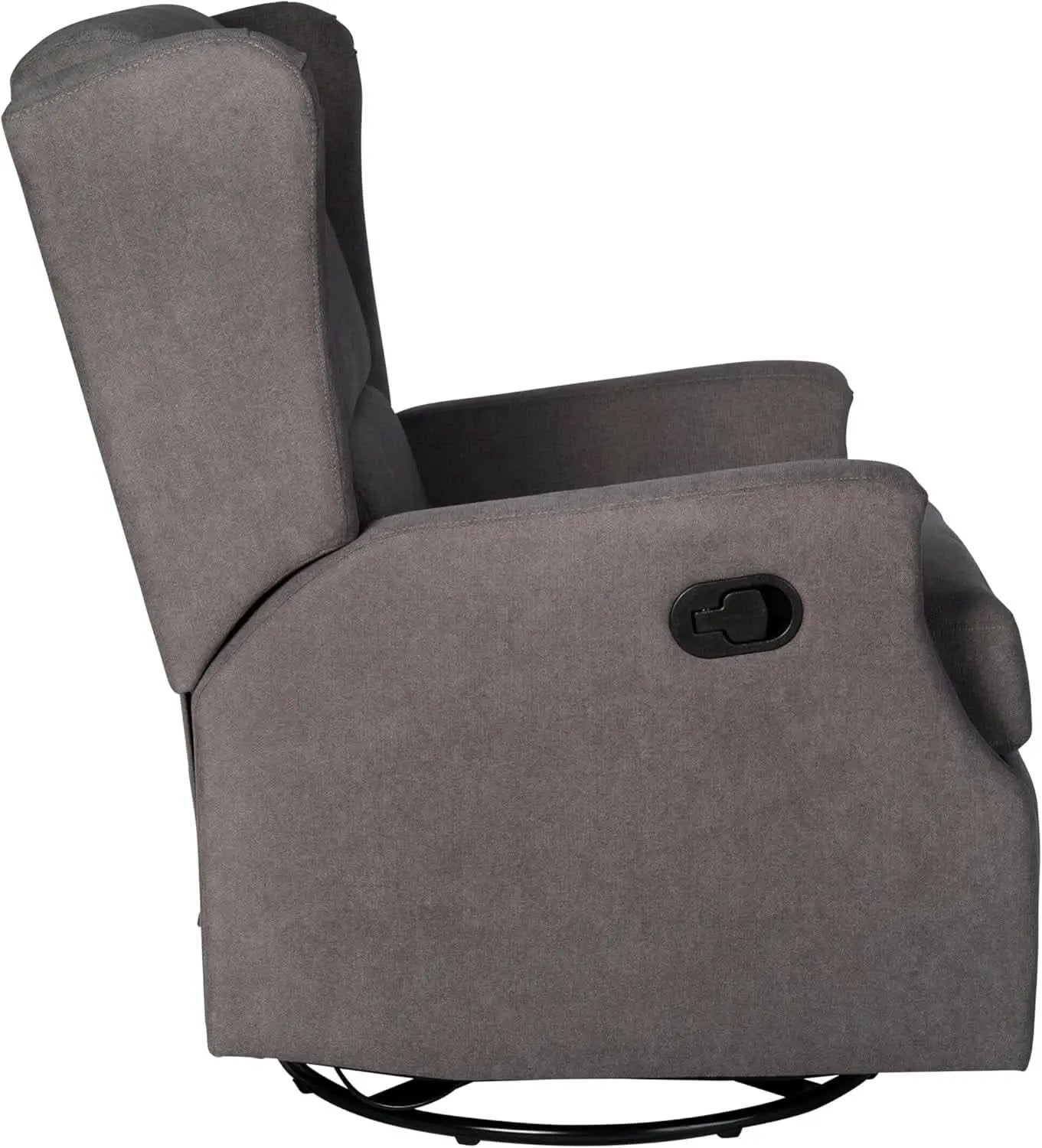 Omma Wingback Swivel Glider Recliner Dark Gray Upholstered from PriceLows™