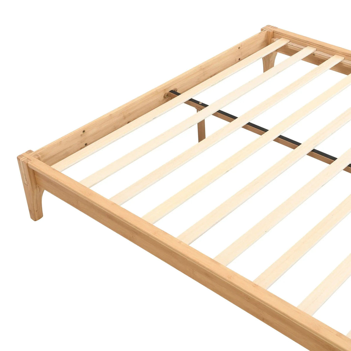 Solid Dry Bamboo Platform Bed Frame, With Slat Support | 6 Pieces | Bamboo | Bedroom