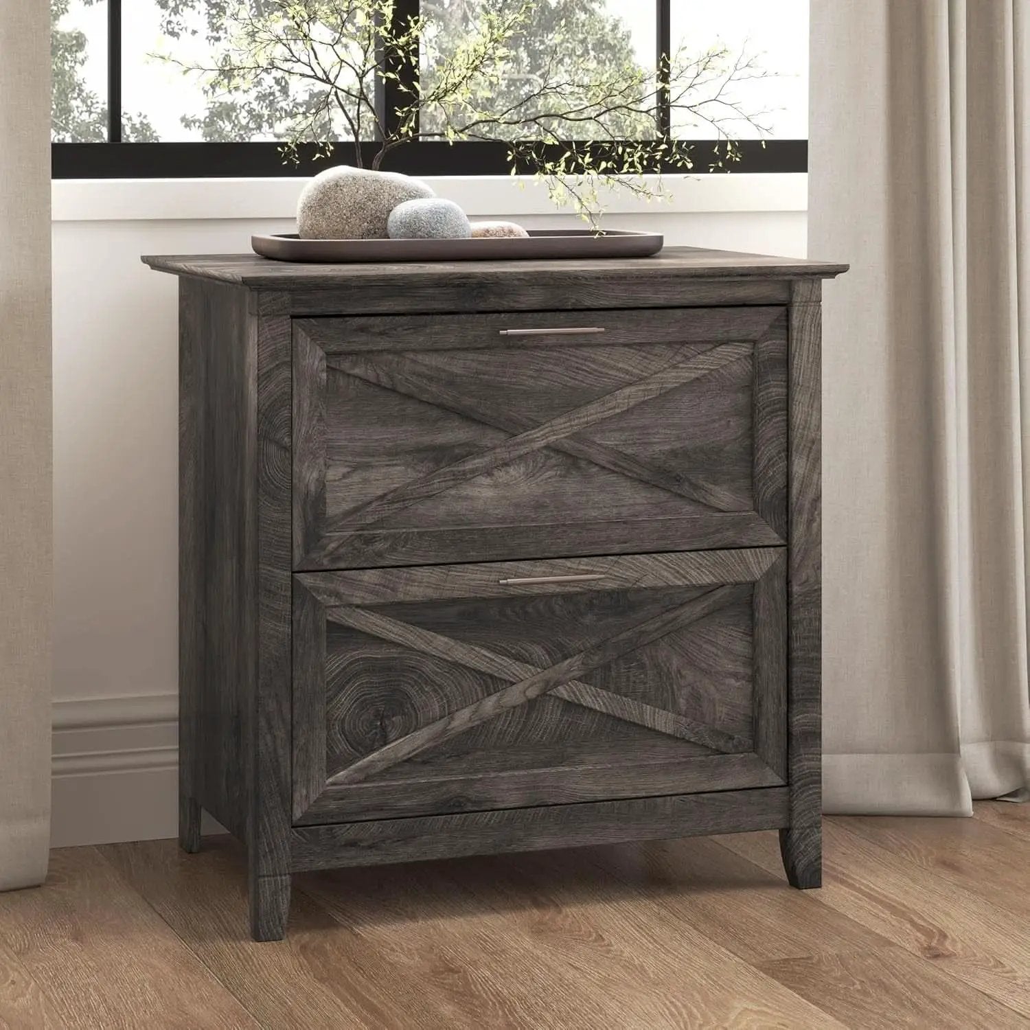 Key West 2 Drawer Lateral File Cabinet Dark Gray Hickory from PriceLows™