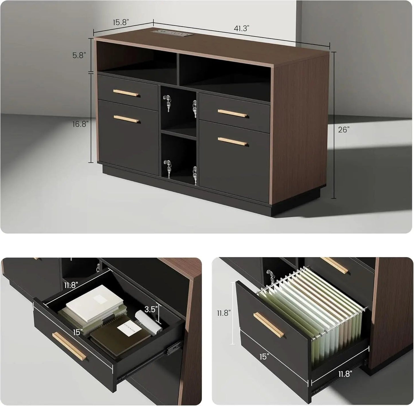 Walnut Seventy OneInch Height Adjustable Standing Desk Cabinets from PriceLows™