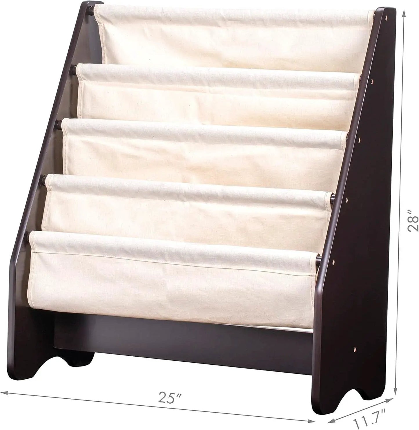 Kids Sling Bookshelf Espresso With Magazine Rack Organizer For Kids Room from PriceLows™